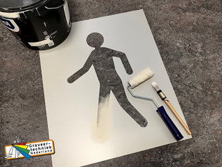 Mal of sjabloon met tekst op de weg schilderen